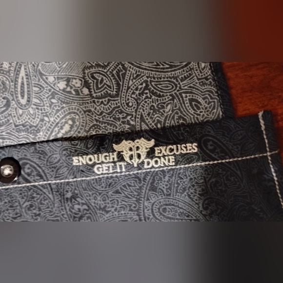 Roar Signature Button Down Shirt Mens XL Black - Picture 12 of 16